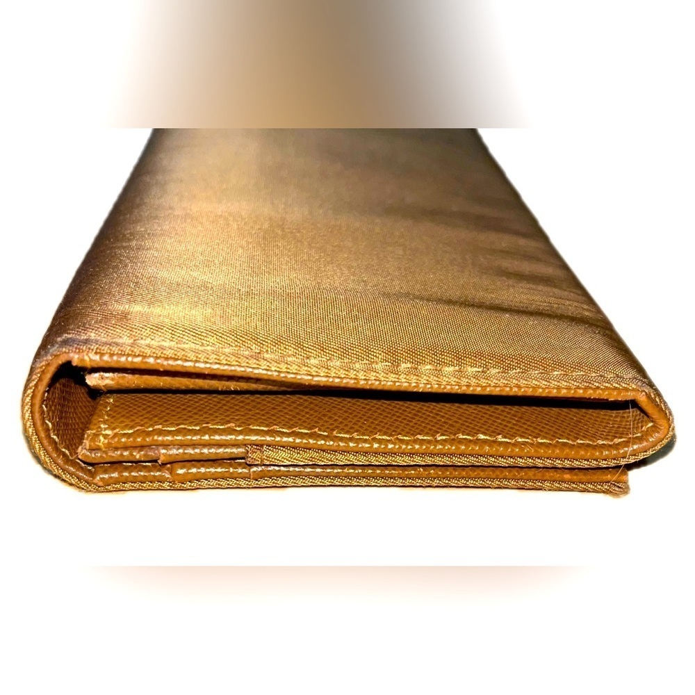 PRADA Milano Saffiano Long Leather & Nylon Fold Wallet, Brown/Copper, Italy - Picture 11 of 14